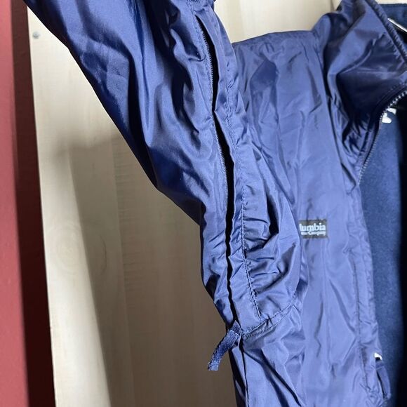Columbia navy coat jacket fleece‎ lining cinch waist, size medium - Picture 7 of 16